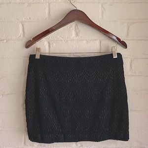 Express size Small petite bodycon mini skirt black and gold stretchy lace